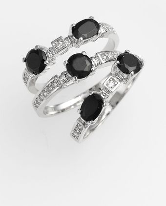 Ariella Collection Multi Stone Stack Rings - Lyst