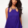 Asos Collection Embellished Swing Cami with Cut Outs in Blue (cobalt) - Lyst