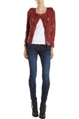 Etoile Isabel Marant Quilted Zip Front Leather Jacket