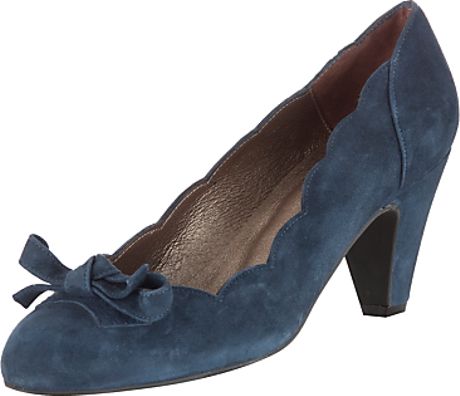 John Lewis Wider Fit Merida Scalloped Suede Court Shoes in Blue (navy ...