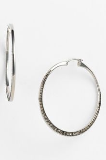 Michael by Michael Kors Michael Kors Small Crystal Detail Hoop Earrings - Lyst
