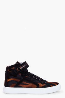Pierre Hardy Tiger Print Calfhair Sneakers - Lyst