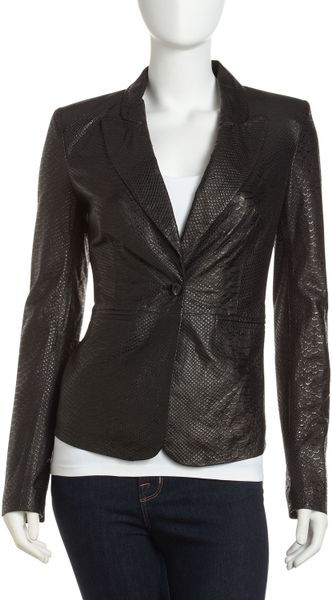 Rachel Zoe Snake Embossed Leather Blazer - Lyst