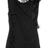 Valentino Tulle Trimmed Lace and Cotton Jersey Top in Black - Lyst