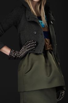 Burberry Prorsum Cropped Knitted Bomber Jacket - Lyst