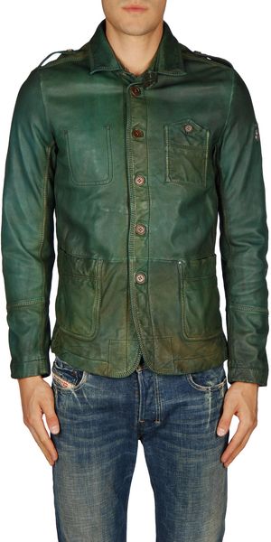 Diesel Leather Outerwear - Lyst