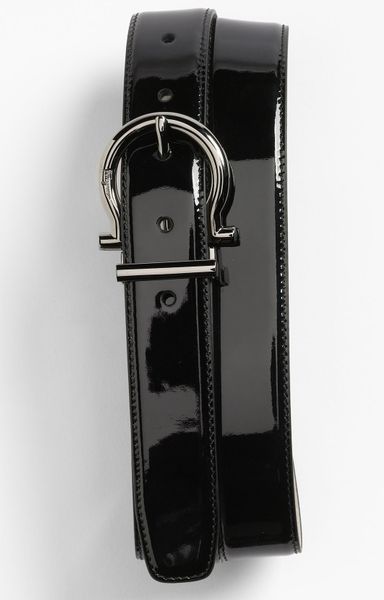 Ferragamo Patent Leather Belt in Black for Men (black patent) | Lyst