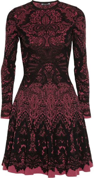 Alexander McQueen Intarsia Woolblend Dress - Lyst