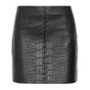 Alexander Wang Croceffect Leather Mini Skirt in Black - Lyst