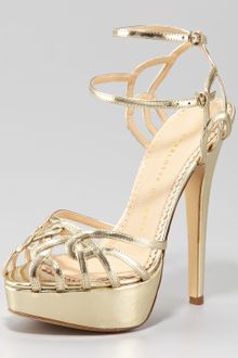 Charlotte Olympia Ursula Metallic Strappy Platform Sandal - Lyst