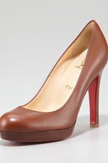 Christian Louboutin Bruges Leather Platform Pump Medium Brown - Lyst