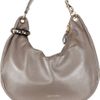 Jimmy Choo Solar Leather Hobo Bag in Green (taupe) - Lyst