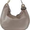 Jimmy Choo Solar Leather Hobo Bag in Green (taupe) - Lyst