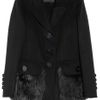Marc Jacobs Faux Furtrimmed Wool Jacket in Black - Lyst