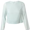 Yasmin Kianfar Pleated Crepe Silk Top in Green (mint) - Lyst