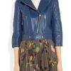 Yves Saint Laurent Leather Biker Jacket in Blue - Lyst