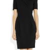 Zac Posen Woolcrepe Wrapeffect Dress in Black - Lyst