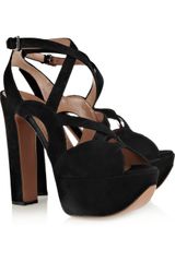 Alaïa Suede Platorm Sandals