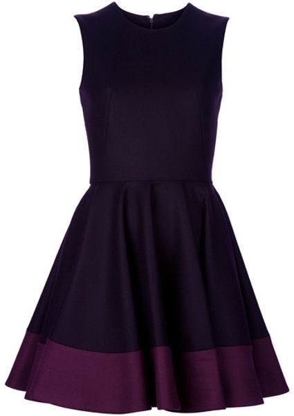Alexander Mcqueen Flared Dress in Purple (aubergine) - Lyst