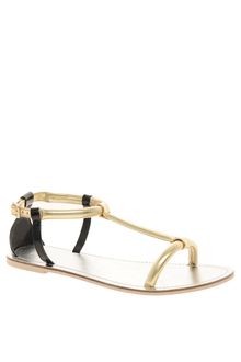 Asos Asos Farewell Metallic Flat Sandals - Lyst