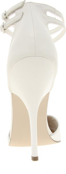 white pointed high heels