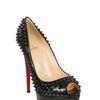 Christian Louboutin Lady Peep Patent Spikes Pumps in Black - Lyst
