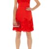 Karen Millen Coloured Lace Dress in Red - Lyst