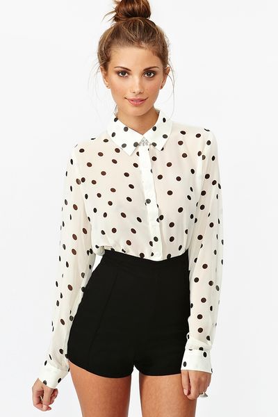 Nasty Gal Vixen Tap Shorts in White (black) - Lyst