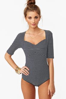 Nasty Gal Linda Stripe Bodysuit - Lyst