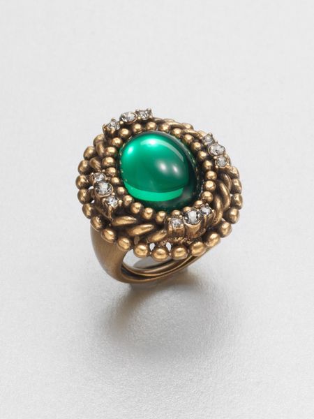 Oscar De La Renta Cabochon Ring in Green (emerald) - Lyst