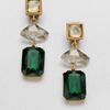 Oscar De La Renta Faceted Clipon Earrings in Green (emerald) - Lyst