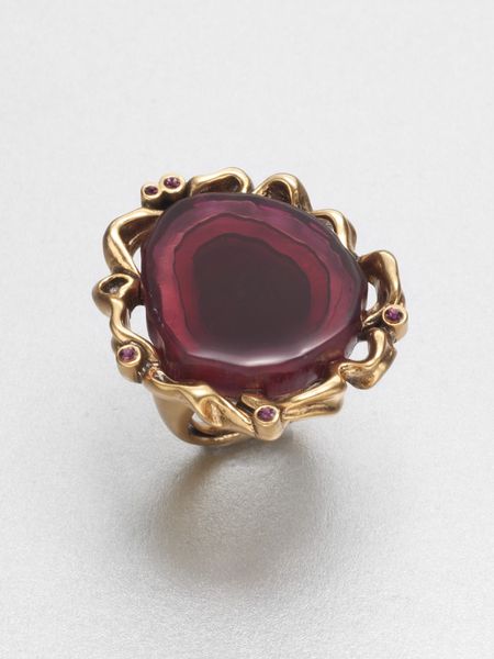 Oscar De La Renta Ruffle Ring in Purple - Lyst
