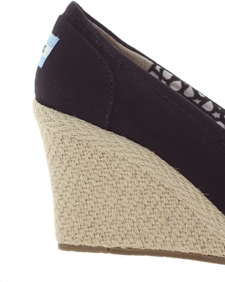 black canvas wedge shoes