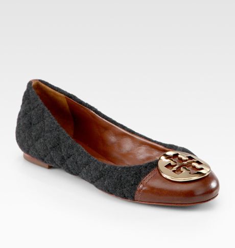 tory burch grey flats