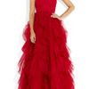 Valentino Lace and Ruffled Silkorganza Gown in Red - Lyst