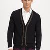 Versace Wool Stud Cardigan in Black for Men - Lyst