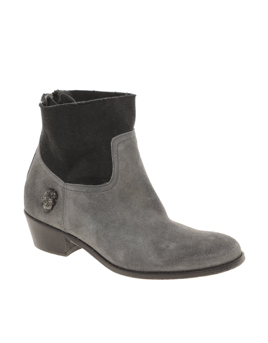 Zadig & Voltaire Zadig and Voltaire Grey Teddy Ankle Boots in Gray