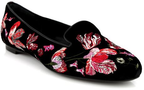 Alexander Mcqueen Hamlet Loafer in Black (floral) - Lyst