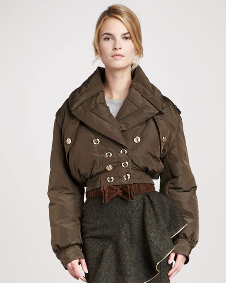 Burberry Prorsum Silk Bomber Jacket in Green (kale) - Lyst