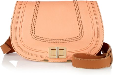 Chloé Marcie Leather Shoulder Bag in Orange - Lyst