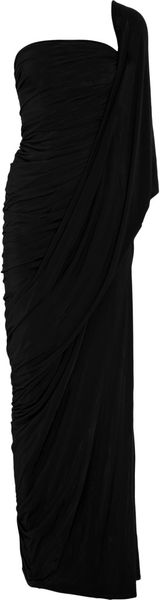 Donna Karan New York Ruched Asymmetric Fine-jersey Gown - Lyst