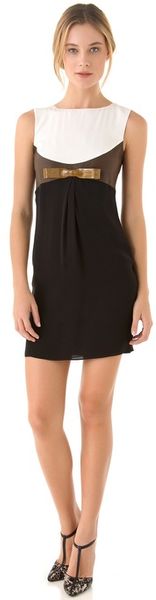 DSquared2 Lou Bow Dress With Leather Trim - Lyst