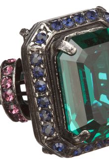 Lanvin Tutti Frutti Emeraldcut Crystal Cocktail Ring - Lyst