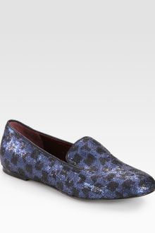 Marc By Marc Jacobs Spotted Sequin Coated Smoking Slippers - Lyst