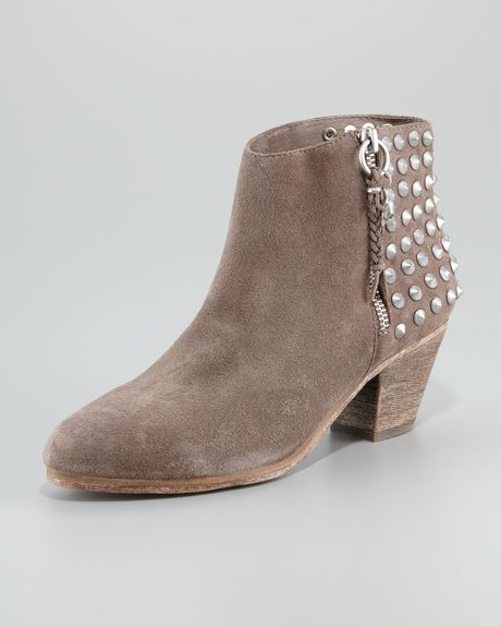 Ash Nevada Studded Bootie in Beige - Lyst