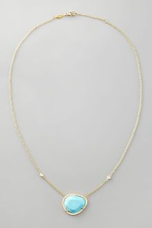 Penny Preville Diamond Trimmed Turquoise Pendant Necklace - Lyst