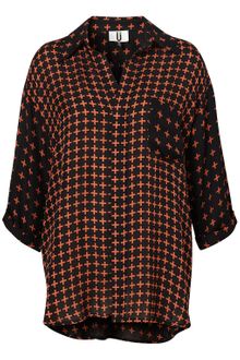 Topshop Cross Print Roll Sleeve Shirt By Unique - Lyst