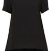 Topshop Premium Step Hem Blouse in Black - Lyst