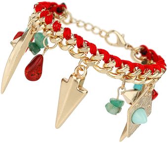 Topshop Charm Thread Wrap Bracelet - Lyst