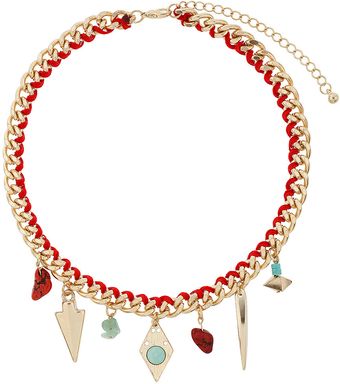 Topshop Charm Thread Wrap Necklace - Lyst